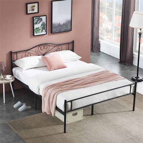 Full size bed frame with headboard under dollar100 - A bed frame, also called a bedstead, is the foundation that holds your mattress and box spring in place. Typically a bed frame consists of a headboard, footboard, legs and side rails but modern bed frame options may exclude a foot or headboard to create a floating look. Available in a variety of heights and materials, bed frames are what ... 